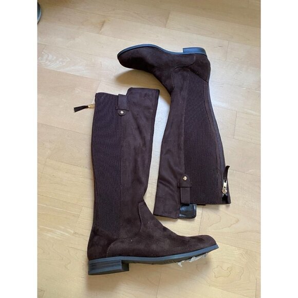 Anne Klein "Audrey" Brown tall boot Women Sz 5 back zip - Picture 3 of 10